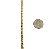 14k Yellow Gold 6.7g Hollow Light 4mm Rope Chain Necklace Italy 18"