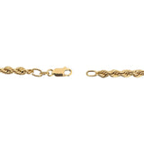 14k Yellow Gold 6.7g Hollow Light 4mm Rope Chain Necklace Italy 18"