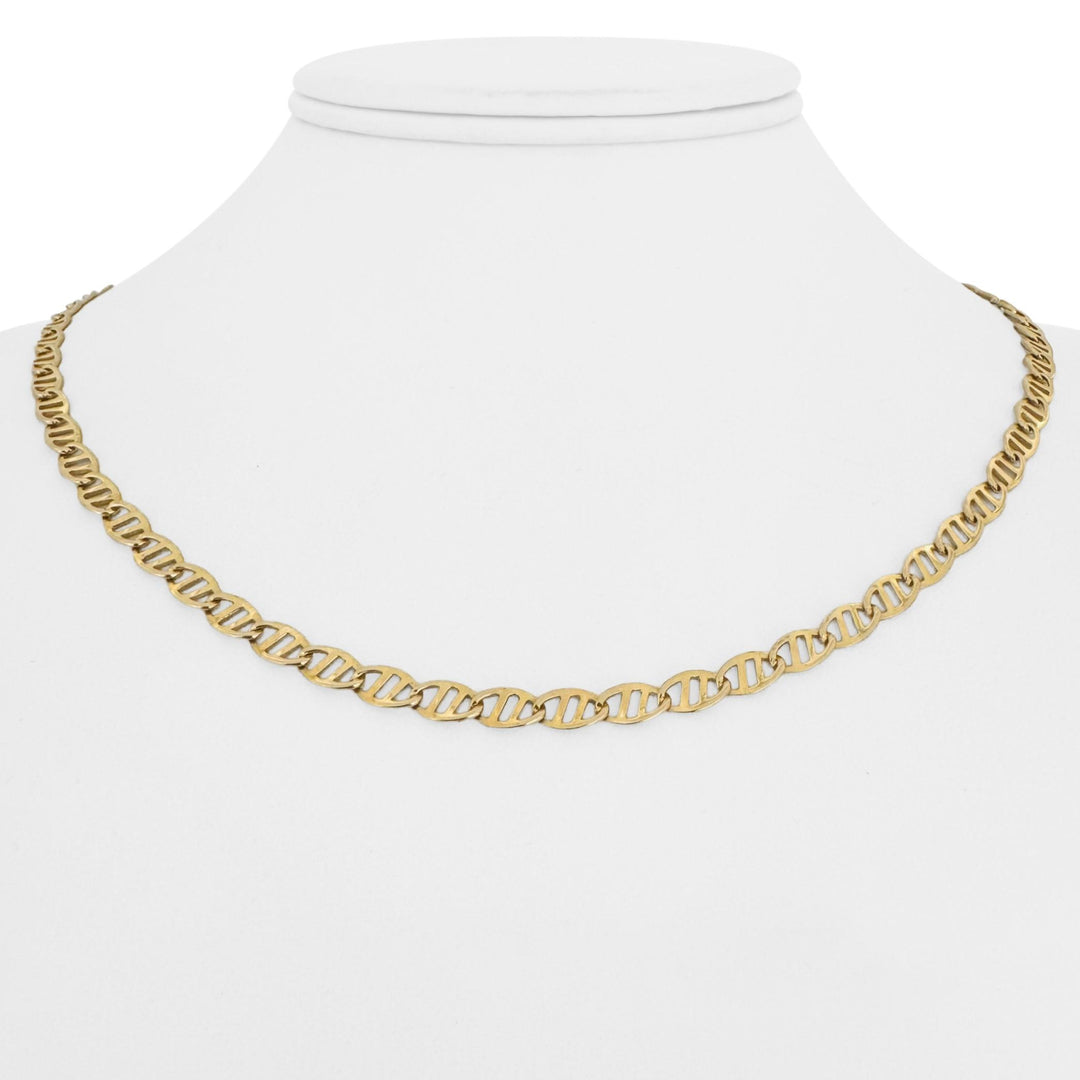 14k Yellow Gold 9.6g Ladies Fancy Mariner Link Chain Necklace Italy 18"