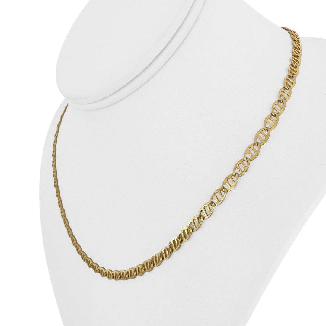14k Yellow Gold 9.6g Ladies Fancy Mariner Link Chain Necklace Italy 18"