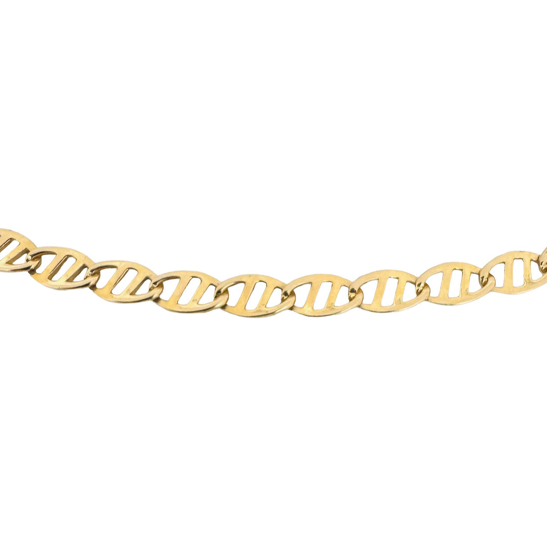 14k Yellow Gold 9.6g Ladies Fancy Mariner Link Chain Necklace Italy 18"