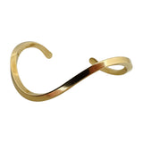 14k Yellow Gold 18.6g Solid Heavy Curved Geometric Cuff Bangle 6.25"