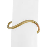 14k Yellow Gold 18.6g Solid Heavy Curved Geometric Cuff Bangle 6.25"
