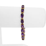 14k Yellow Gold and Oval Cut Amethyst 8.6g Ladies Bracelet 7"