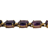 14k Yellow Gold and Oval Cut Amethyst 8.6g Ladies Bracelet 7"