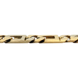 14k Two Tone Gold 19.4g Solid Men's Fancy Figarucci Link Bracelet Italy 8.25"