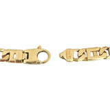 14k Two Tone Gold 19.4g Solid Men's Fancy Figarucci Link Bracelet Italy 8.25"