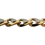 14k Yellow and White Gold 16g Ladies Two Tone Fancy Link Bracelet Italy 7.5"