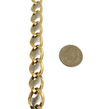 14k Yellow and White Gold 16g Ladies Two Tone Fancy Link Bracelet Italy 7.5"