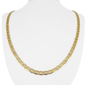 14k Yellow Gold 22.5g Solid Diamond Cut Mariner Link Chain Necklace Italy 24"