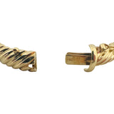 18k Yellow Gold 32.3g Solid Heavy 9mm Ribbed Spiral Bangle Bracelet 6.75"