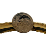 18k Yellow Gold 32.3g Solid Heavy 9mm Ribbed Spiral Bangle Bracelet 6.75"