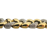 18k Yellow Gold and 2.75cttw Diamond 44.2g Heavy Fancy Link Bracelet 7.5"