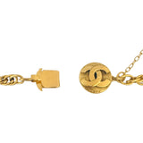 Chanel Vintage 1983 Gold Plated Very Long Clover Motif Necklace France 72"