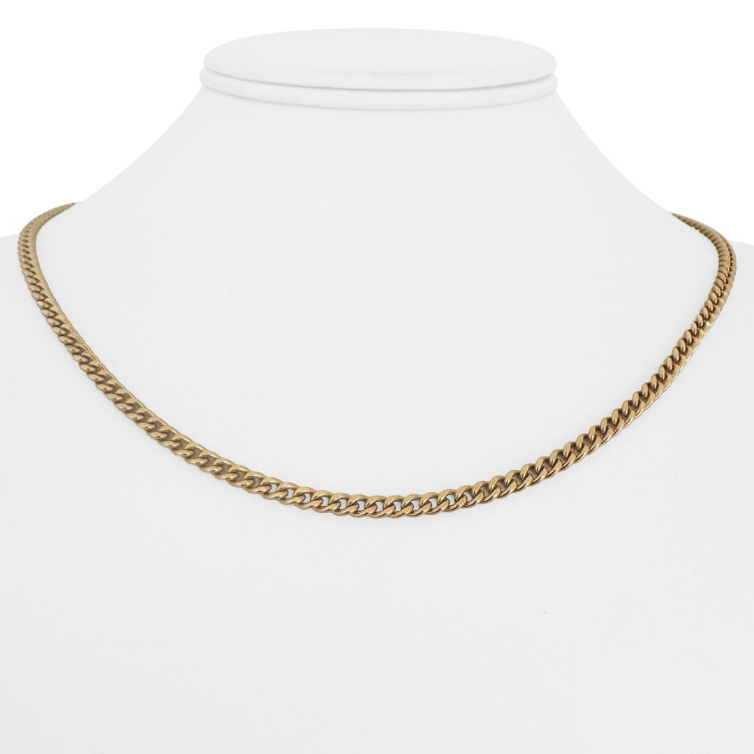 18k Yellow Gold 18.6g Solid Ladies 3.2mm Cuban Curb Link Chain Necklace 18"