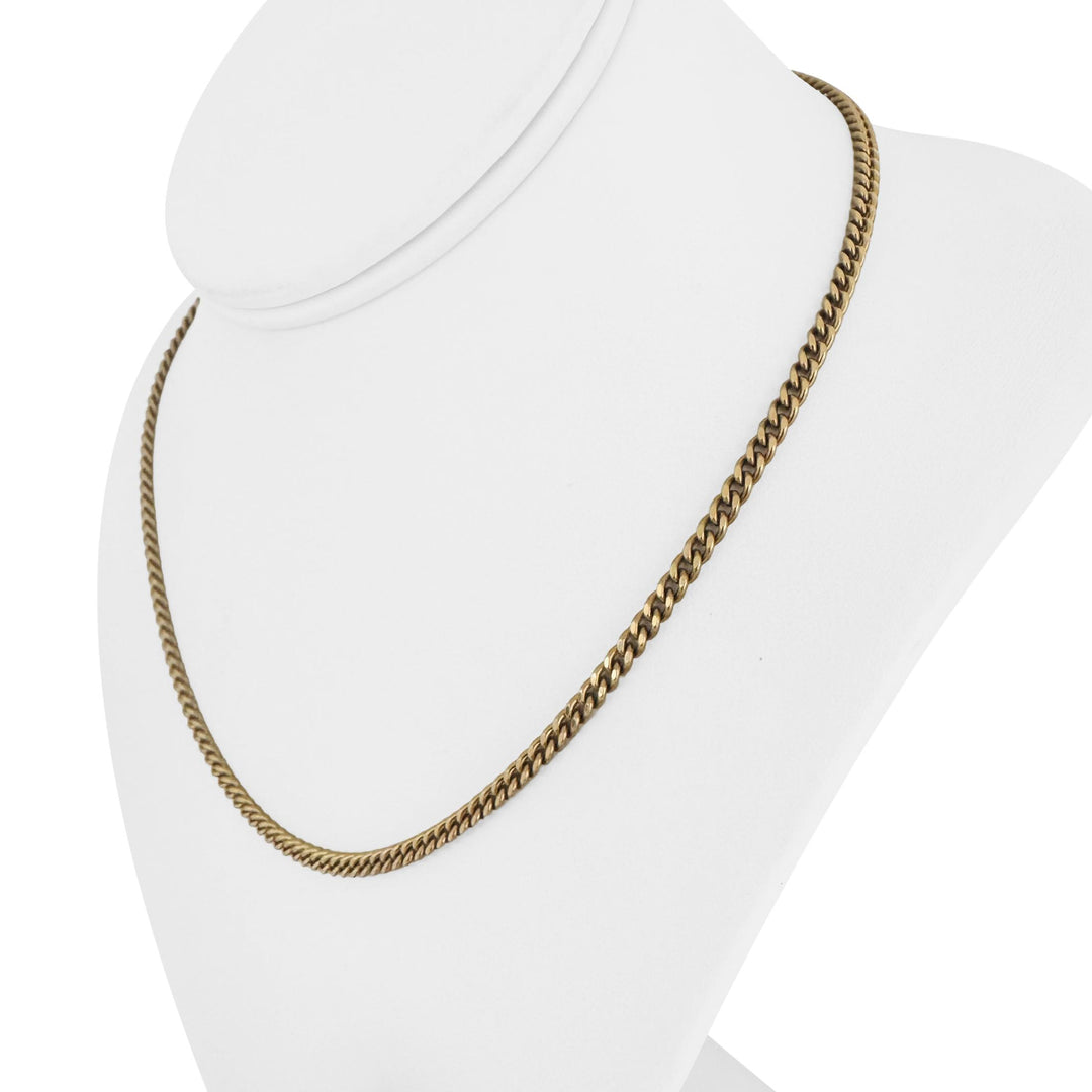 18k Yellow Gold 18.6g Solid Ladies 3.2mm Cuban Curb Link Chain Necklace 18"