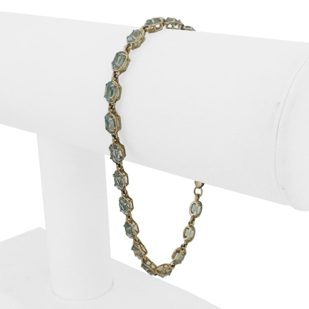 10k Yellow Gold and Oval Cut Topaz 4.9g Ladies Bracelet 7.5"