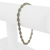 10k Yellow Gold and Oval Cut Topaz 4.9g Ladies Bracelet 7.5"