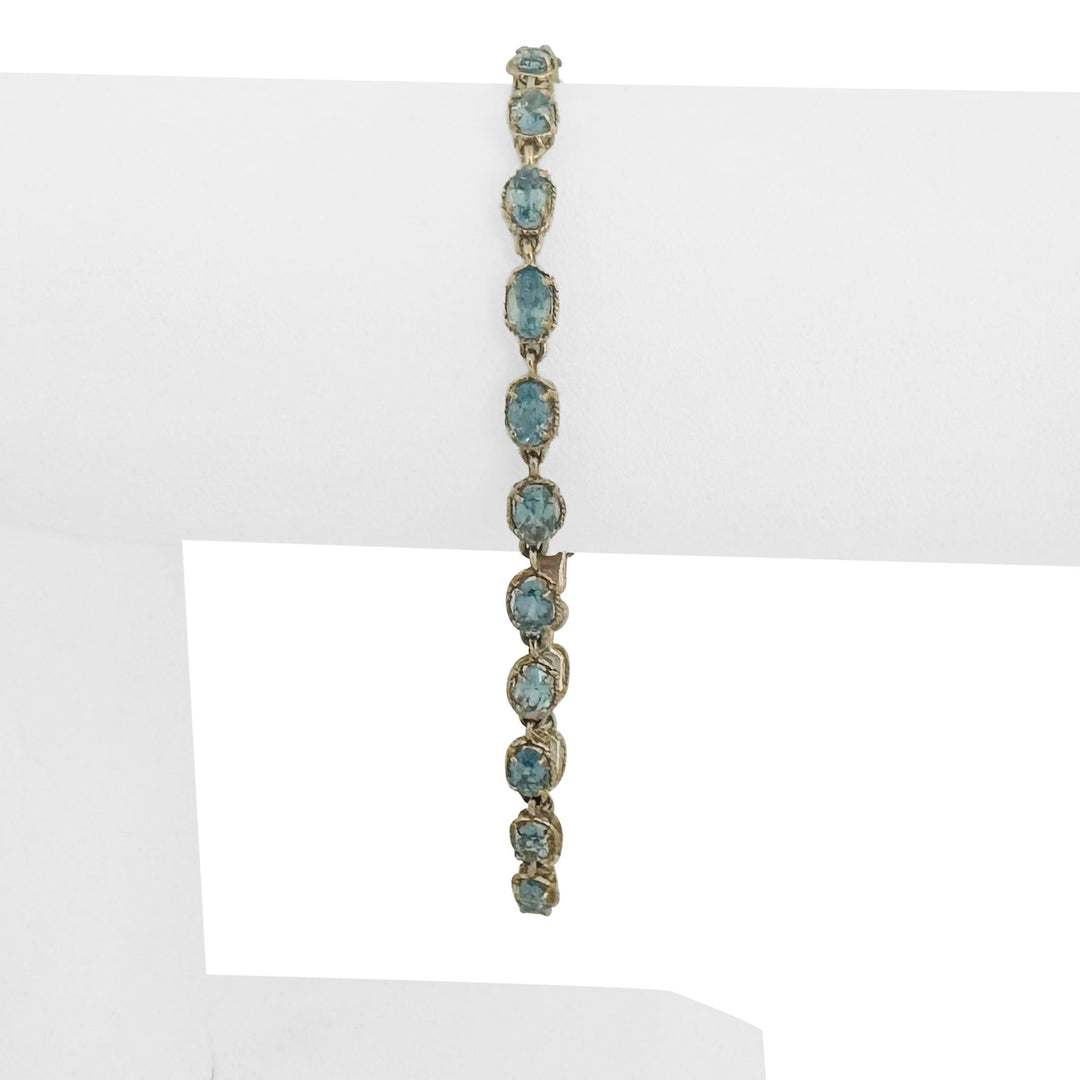 10k Yellow Gold and Oval Cut Topaz 4.9g Ladies Bracelet 7.5"