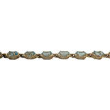 10k Yellow Gold and Oval Cut Topaz 4.9g Ladies Bracelet 7.5"