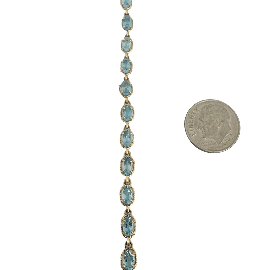 10k Yellow Gold and Oval Cut Topaz 4.9g Ladies Bracelet 7.5"