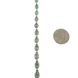 10k Yellow Gold and Oval Cut Topaz 4.9g Ladies Bracelet 7.5"