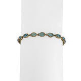 10k Yellow Gold and Oval Cut Topaz 4.9g Ladies Bracelet 7.5"