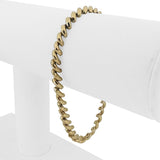 10k Yellow Gold 7.3g Faceted Ladies 4.5mm Thin San Marco Link Bracelet 7.25"