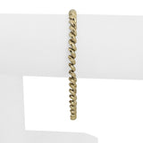 10k Yellow Gold 7.3g Faceted Ladies 4.5mm Thin San Marco Link Bracelet 7.25"