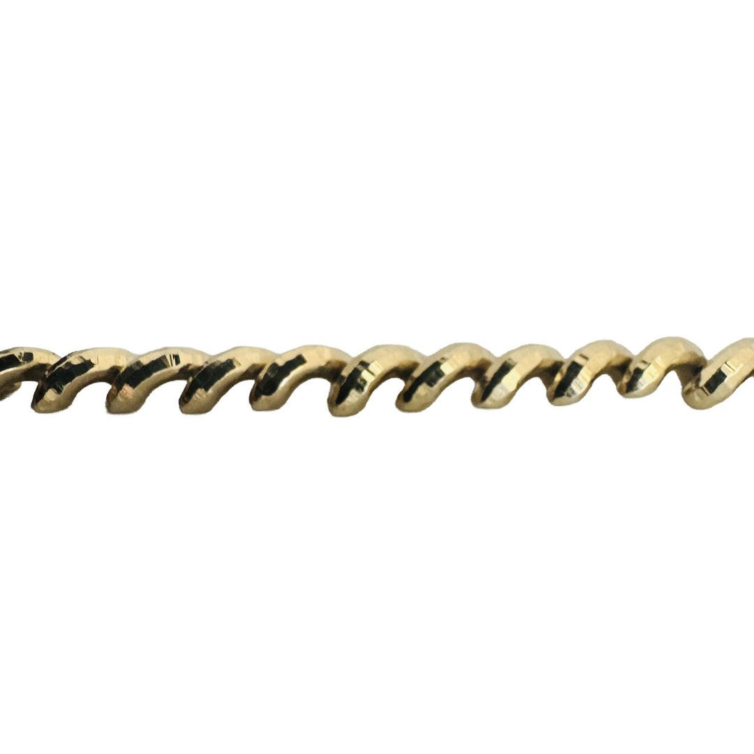 10k Yellow Gold 7.3g Faceted Ladies 4.5mm Thin San Marco Link Bracelet 7.25"