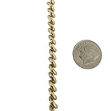 10k Yellow Gold 7.3g Faceted Ladies 4.5mm Thin San Marco Link Bracelet 7.25"