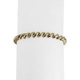 10k Yellow Gold 7.3g Faceted Ladies 4.5mm Thin San Marco Link Bracelet 7.25"
