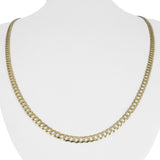 10k Yellow Gold 7.4g Solid Flat Thin 3.5mm Curb Link Chain Necklace 24"