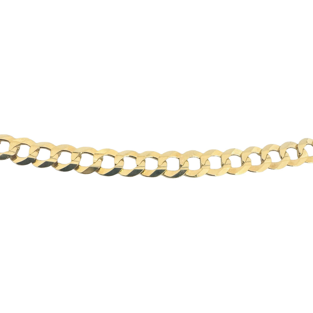 10k Yellow Gold 7.4g Solid Flat Thin 3.5mm Curb Link Chain Necklace 24"