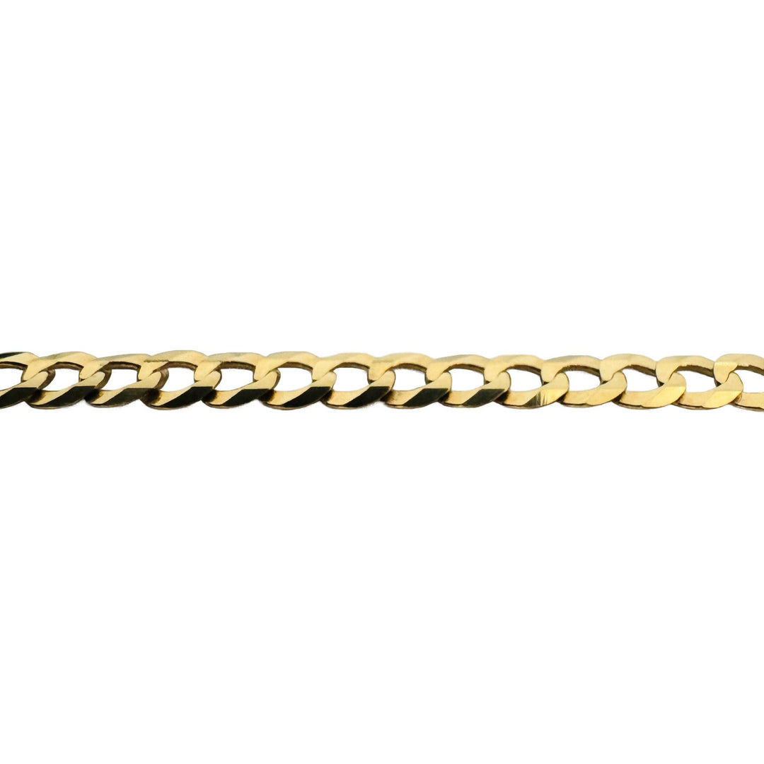 10k Yellow Gold 7.4g Solid Flat Thin 3.5mm Curb Link Chain Necklace 24"