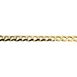 10k Yellow Gold 7.4g Solid Flat Thin 3.5mm Curb Link Chain Necklace 24"
