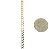 10k Yellow Gold 7.4g Solid Flat Thin 3.5mm Curb Link Chain Necklace 24"