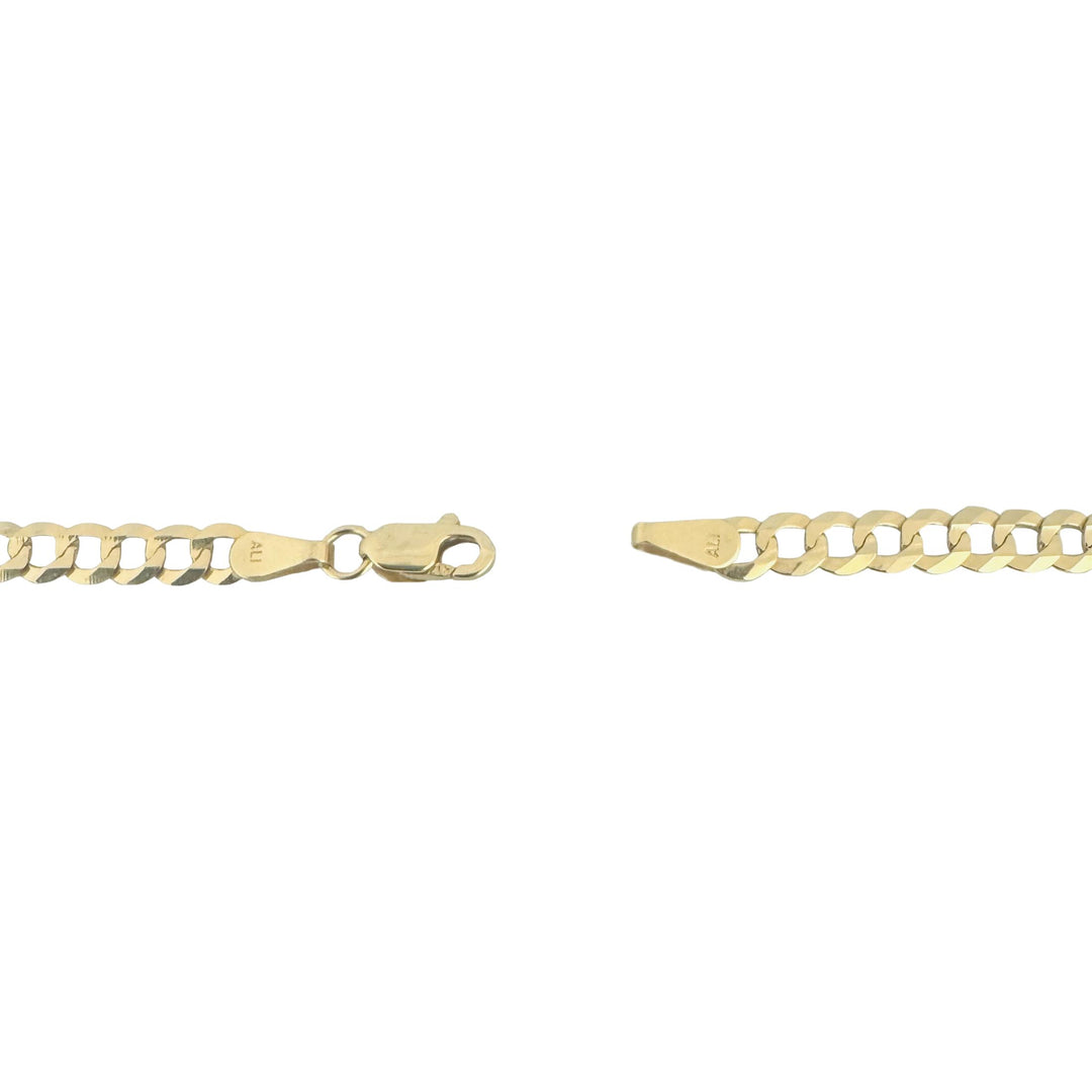 10k Yellow Gold 7.4g Solid Flat Thin 3.5mm Curb Link Chain Necklace 24"