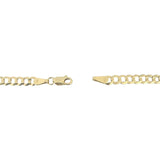 10k Yellow Gold 7.4g Solid Flat Thin 3.5mm Curb Link Chain Necklace 24"