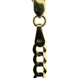 10k Yellow Gold 7.4g Solid Flat Thin 3.5mm Curb Link Chain Necklace 24"