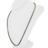 10k White Gold 17.3g Men's Semi Solid 4mm Squared Franco Link Chain Necklace 24"