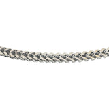 10k White Gold 17.3g Men's Semi Solid 4mm Squared Franco Link Chain Necklace 24"