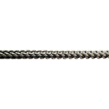10k White Gold 17.3g Men's Semi Solid 4mm Squared Franco Link Chain Necklace 24"