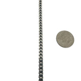 10k White Gold 17.3g Men's Semi Solid 4mm Squared Franco Link Chain Necklace 24"