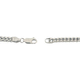 10k White Gold 17.3g Men's Semi Solid 4mm Squared Franco Link Chain Necklace 24"