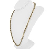 10k Yellow Gold 25.2g Hollow Thick 6mm Diamond Cut Rope Chain Necklace 24"