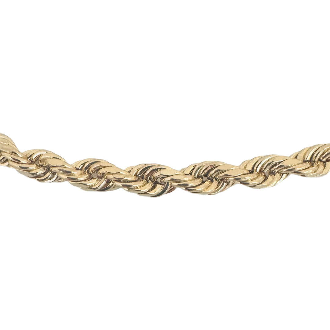 10k Yellow Gold 25.2g Hollow Thick 6mm Diamond Cut Rope Chain Necklace 24"