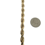 10k Yellow Gold 25.2g Hollow Thick 6mm Diamond Cut Rope Chain Necklace 24"