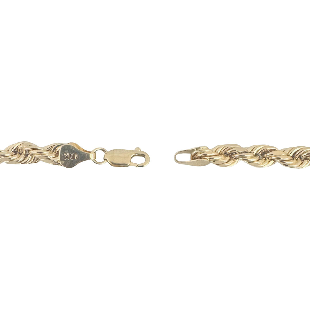 10k Yellow Gold 25.2g Hollow Thick 6mm Diamond Cut Rope Chain Necklace 24"