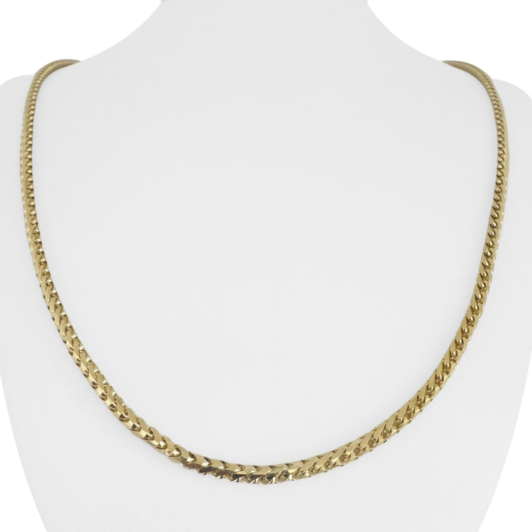 10k Yellow Gold 29.8g Solid Heavy 3.2mm Squared Franco Link Chain Necklace 24"